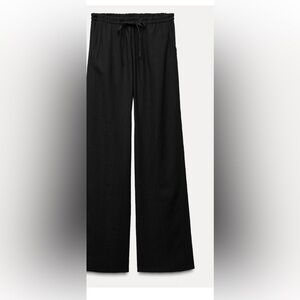 ZARA black textured pants with a drawstring